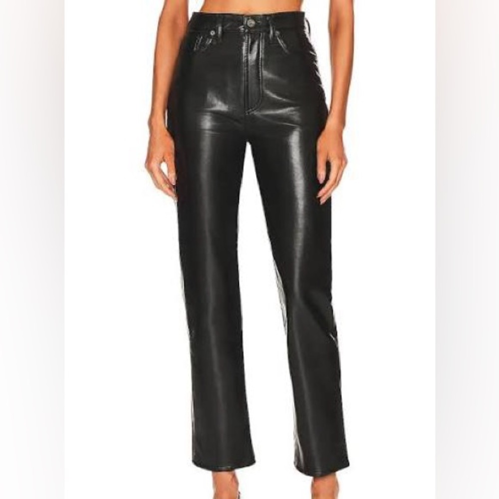Agolde Black Leather Pants